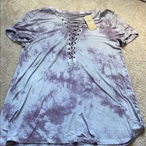 Tie dye shirt sleeve shirt